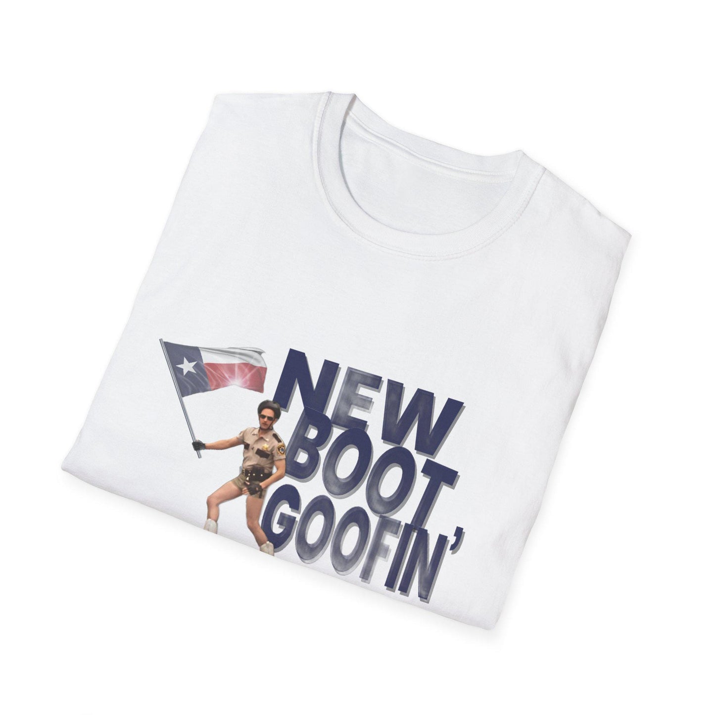 New Boot Goofin' Texas Flag Genuine Ostrich Funny Unisex Softstyle Gildan T-Shirt