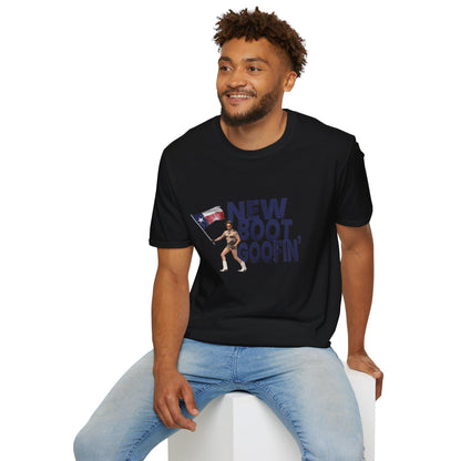 New Boot Goofin' Texas Flag Genuine Ostrich Funny Unisex Softstyle Gildan T-Shirt
